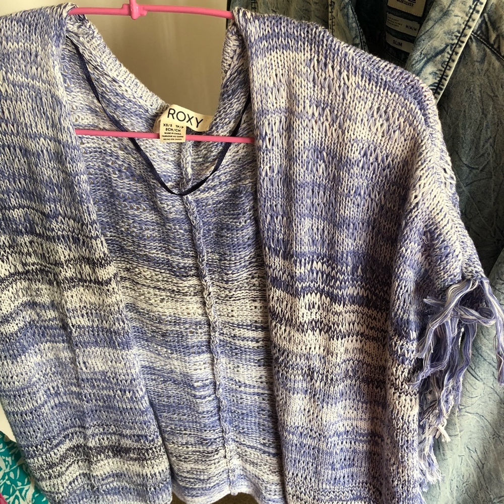 Roxy Cardigan with Fringe short sleeves
